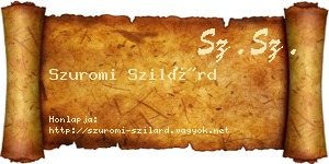 Szuromi Szilárd névjegykártya